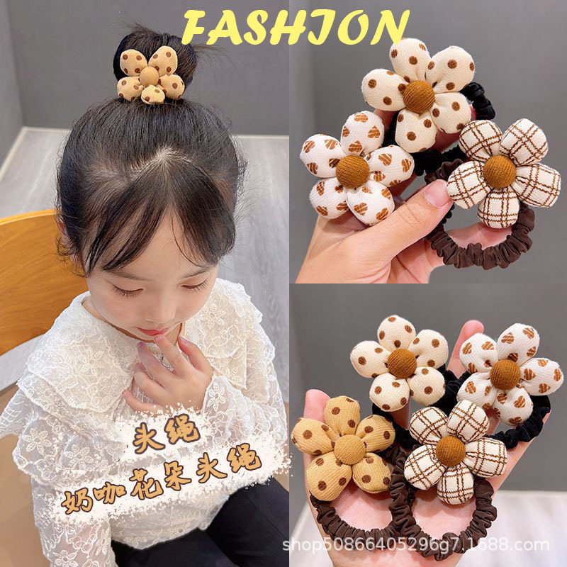 Autumn and Winter Children's Cloth Flower Hair Rope Girls Hair Rope Baby Headwear Hair Ring Cute Hair Accessories Children's Hair Accessories