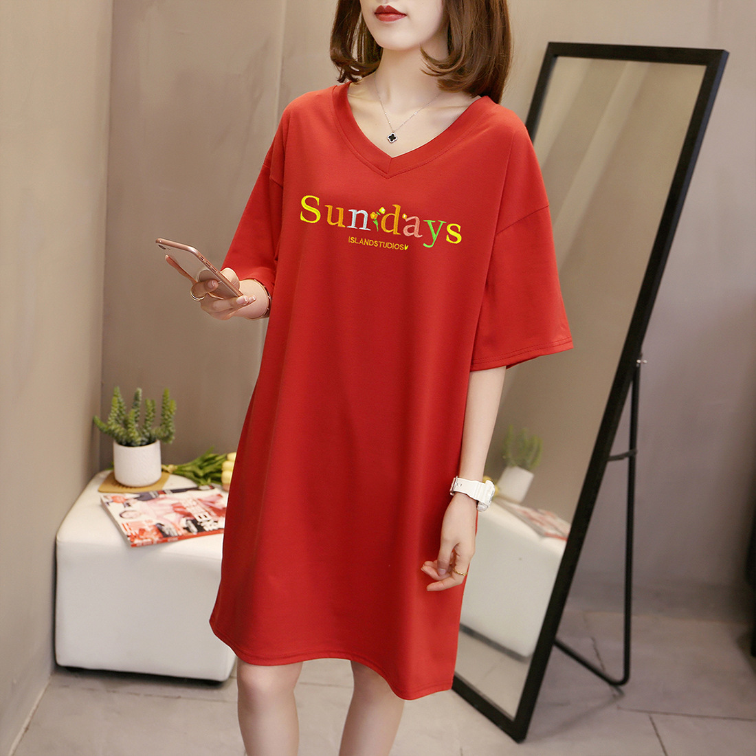 中长款时装t恤女