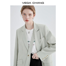VEGA CHANG小西装女2024春新款韩版小众设计感宽松女士西服外套