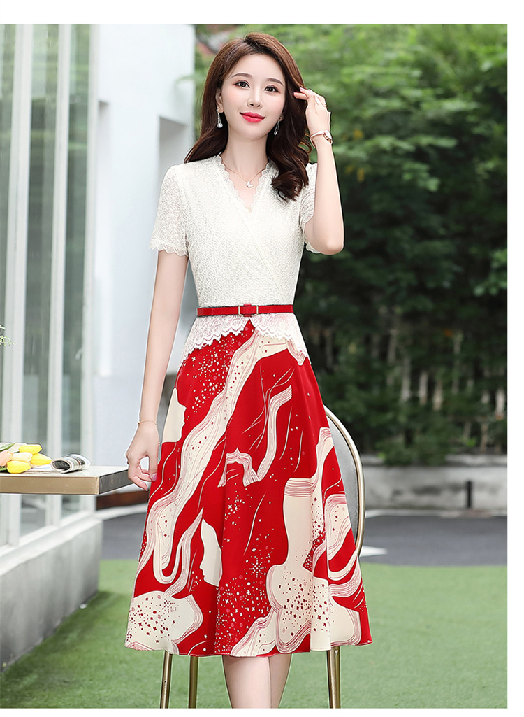 真丝雪纺连衣裙夏款新2021夏季优雅气质修身减龄假两件套裙子女装