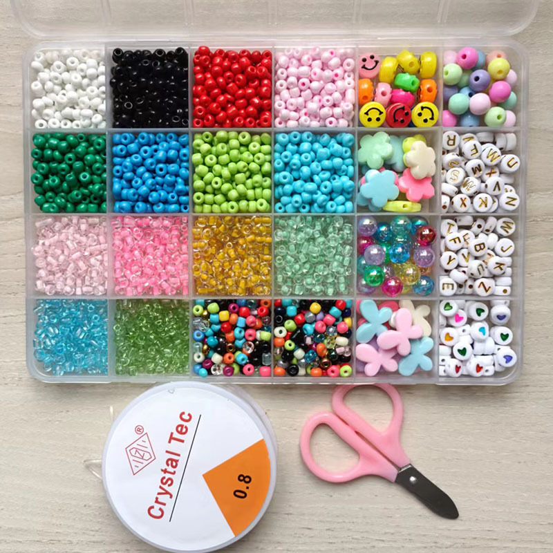 Amazon Hot Sale 24 Colors Color Bead Micro Glass Bead DIY Necklace Bracelet Accessories Glass Beads Ornament Wholesale