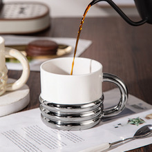 简约咖啡杯ins风马克杯早餐杯陶瓷家用大容量女办公室喝水杯