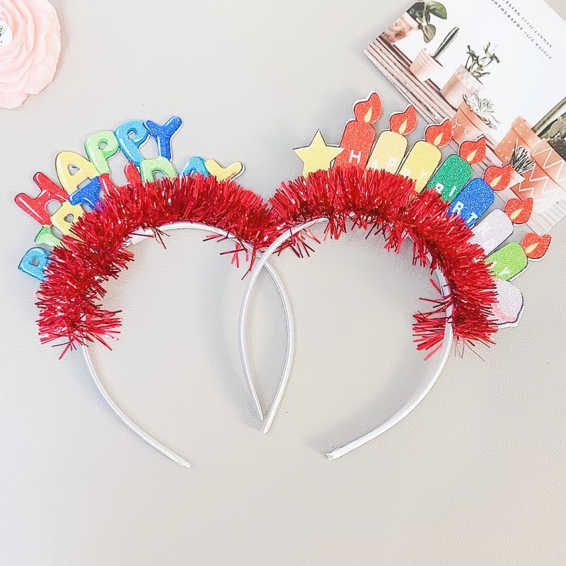 Children Headwear Wool Tops Fabric Birthday Crown Headband Headband Hair Clips Hair Accessories Children's Party