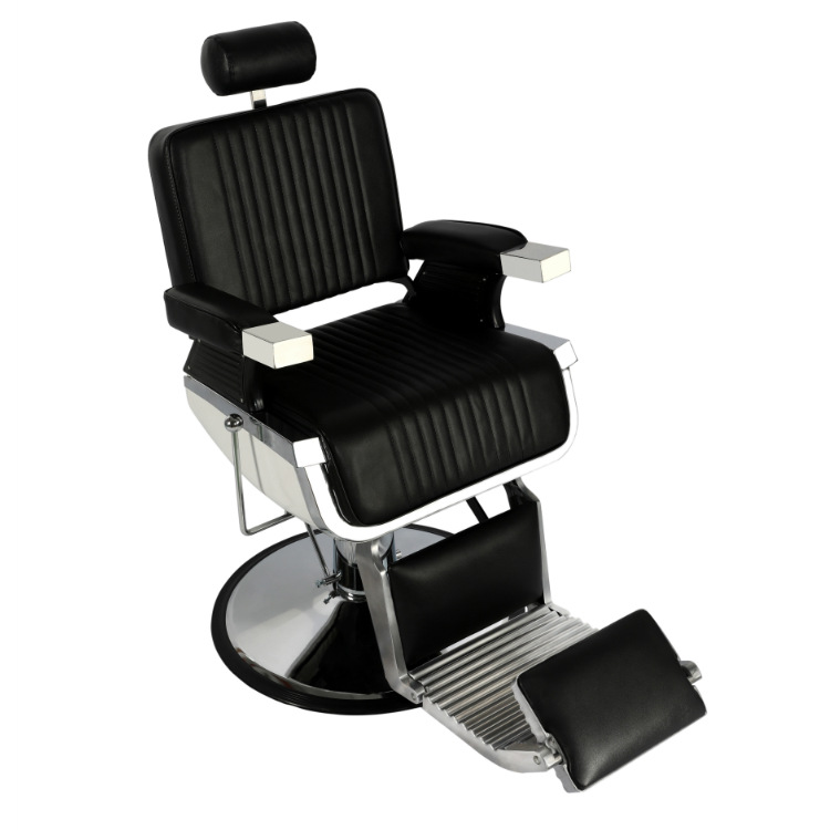 Barber Chair Hair Salon Chair Stainless Steel Hydraulic Lifting Comfortable Barber Shop Hair Cutting Chair Aluminum Alloy Makeup Chair