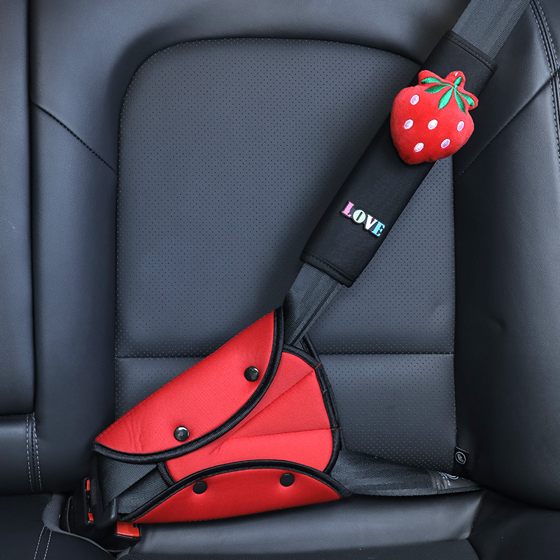 Car Children's Seat Belt Holder Anti-Strangulation Neck Stopper Cartoon Creative Baby Seat Safety Belt Shoulder Sleeve