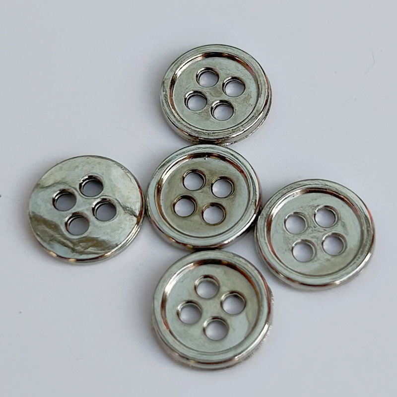 Shirt Metal Bright White Button 1.1mm Four-Eye Thin Edge Button Bronze Gold Button Chanel Style Alloy Button