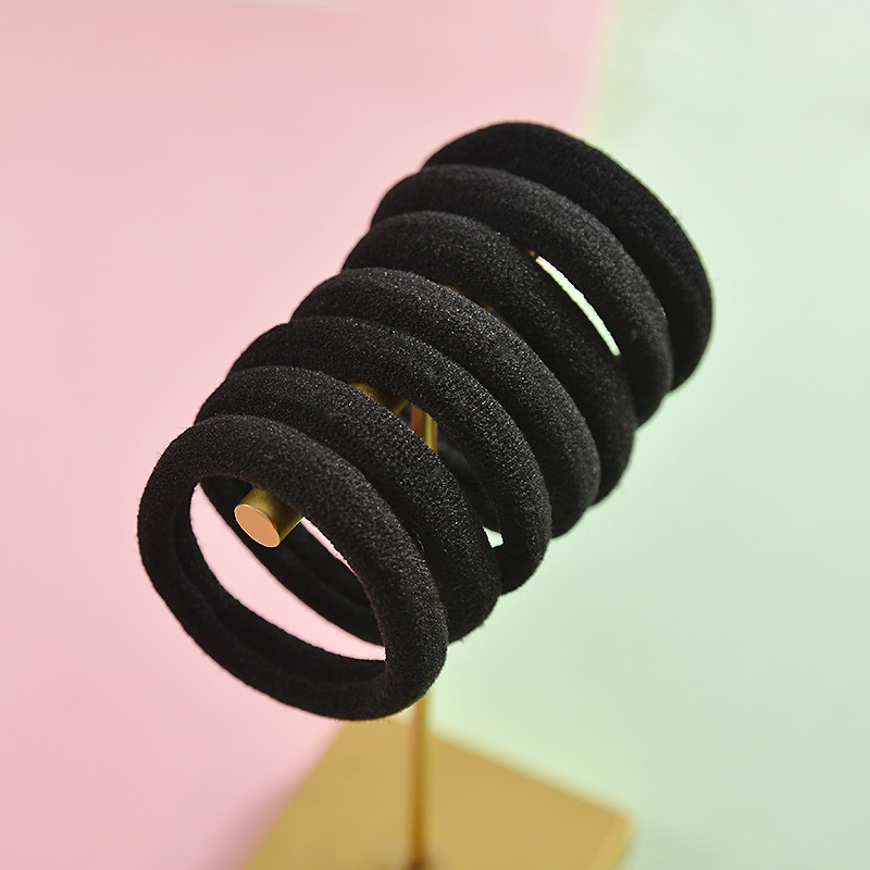 黑色6mm无接缝毛巾圈不伤发皮筋小礼物扎头发发绳发饰女网店赠品
