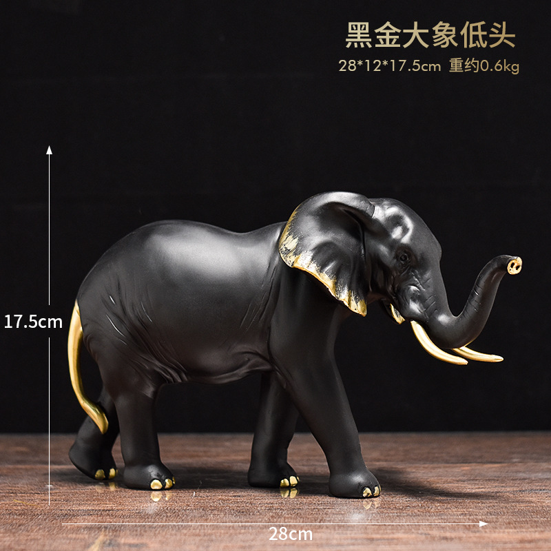 Light Luxury Modern Creative Elephant Ornaments Office Desk Surface Panel Decorations Home Living Room TV Cabinet Resin Crafts