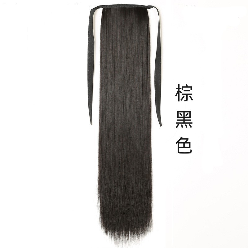 Factory in Stock Wig Ponytail Women's Long Straight Hair Band Ponytail Artificial Hair Wig Set Invisible Natural Straight Hair Ponytail