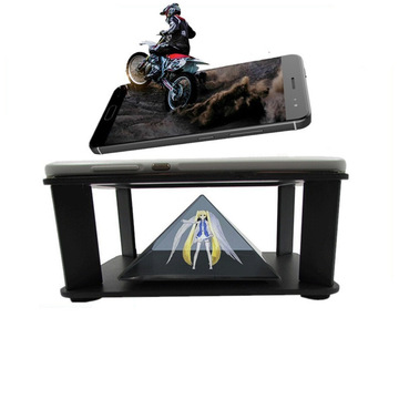 智能手机伪全息3d投影仪盒子正倒三角镀膜金字塔裸眼4d立体展示柜