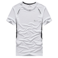 夏季新款透气速干短袖圆领t恤男式青年户外休闲大码运动纯色T恤02