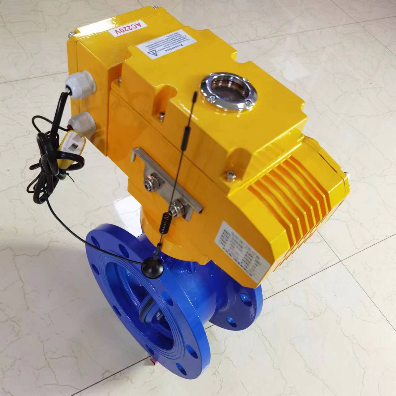 沪天阀门农业灌溉手机端遥控电动蝶阀光伏太阳能电动蝶阀d942x-16