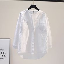 白色衬衫上衣女2023春秋装女装新款韩版宽松气质长袖内搭衬衣