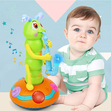 儿童电动萨克斯扭扭虫会唱歌跳舞摇摆音乐灯光1岁3男女孩宝宝玩具