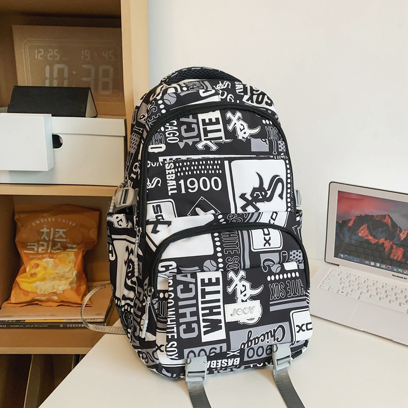 Backpack Men's Simple Trendy Large Capacity Schoolbag Female Junior High School Student Japanese Casual Computer Backpack