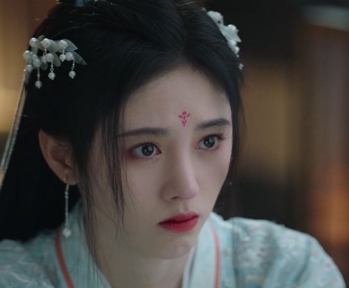 鞠婧祎如意芳霏傅容同款古风头饰耳环发簪粉紫水晶流苏发夹套装