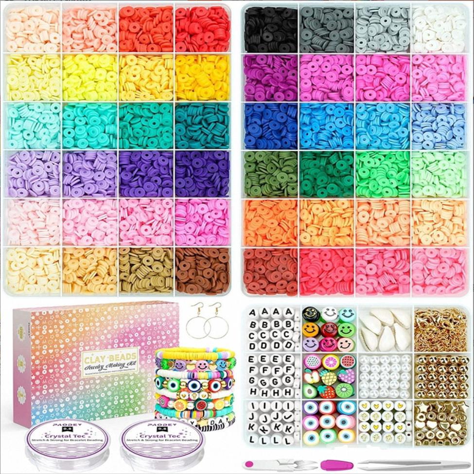 Amazon Hot Sale 12000 Pieces Clay Beads Soft Pottery Pieces Soft Pottery Beads Suit Ornament Bracelet DIY Polymer Clay Suit