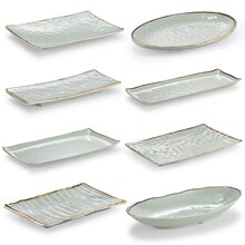 密胺长方形盘子仿瓷日式餐盘椭圆鱼盘创意火锅餐厅菜盘寿司盘商用
