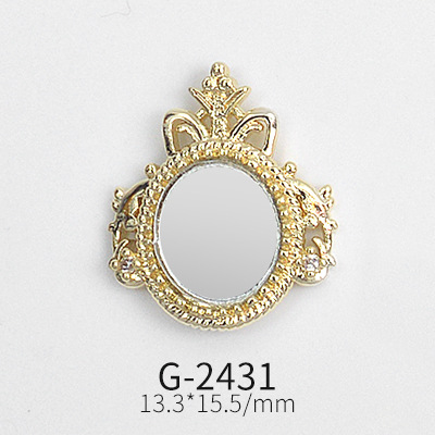 LZ New Nail Ornament Hollow Butterfly Mini Butterfly Deer Head Big Snowflake Magic Mirror Jewelry Real Gold G-2431