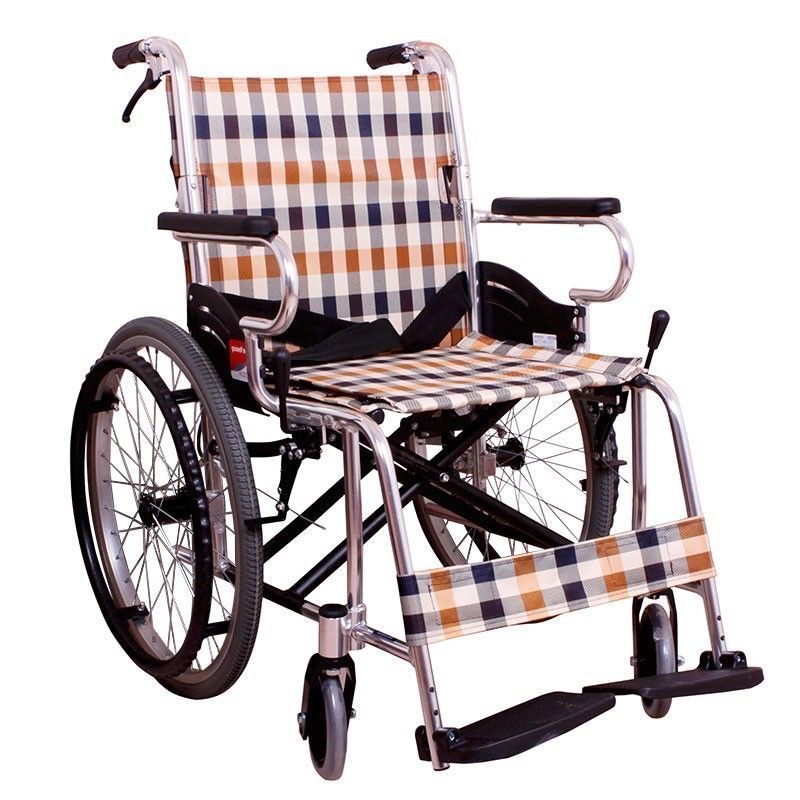 鱼跃轮椅车h032c舒适版铝合金便携折叠老人老年轮椅免充气大-阿里巴巴