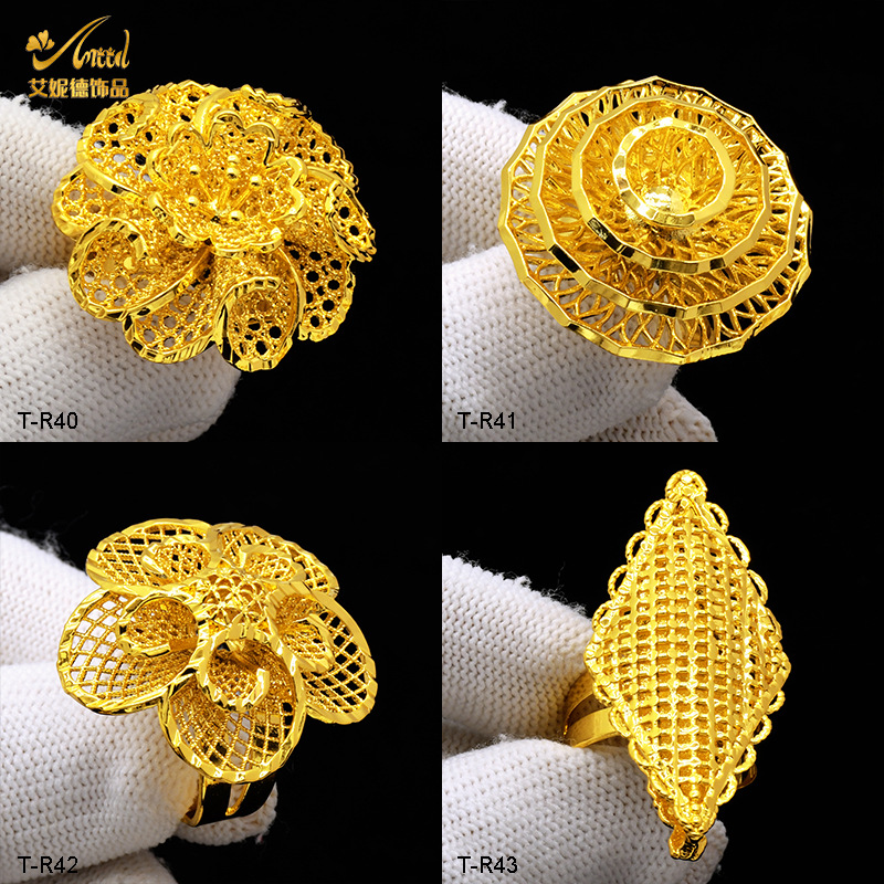 Ainide Gold-Plated Jewelry Brass Gold-Plated Ring Open Ring Non-Fading Small Commodity Hot Sale Factory Wholesale