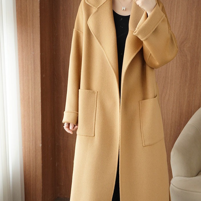 2023年秋冬新款双面羊绒大衣女宽松外套显瘦羊毛中长款气质毛呢外