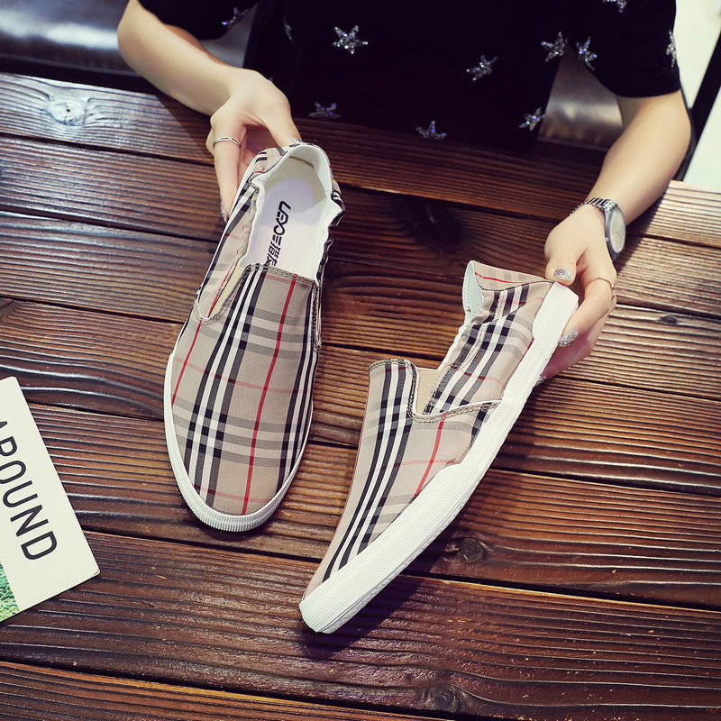 春秋季新款雨伞布鞋子男夏透气帆布乐福鞋男懒人一脚蹬休闲鞋男鞋