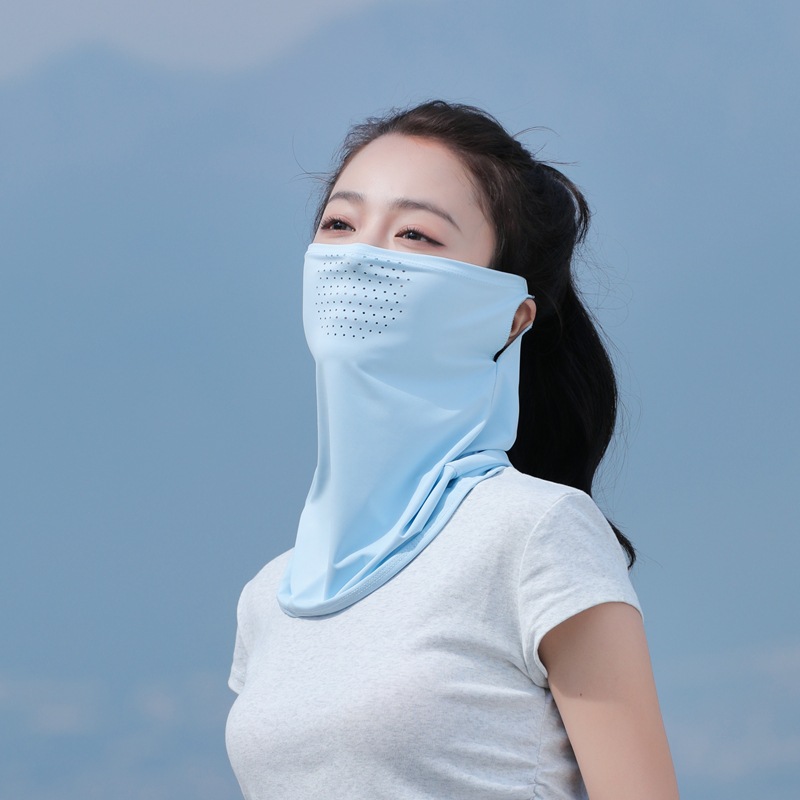 UPF50 + Summer Sun Protection Ice Silk Ear Mask Men's and Women's Same Outdoor Riding UV Protection Breathable Cool Surface