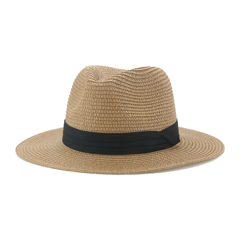 Spring and Summer Hot Sale Beach Hat Tri-Fold with Panama Straw Hat New Wide Brim Top Hat Sun-Proof Jazz