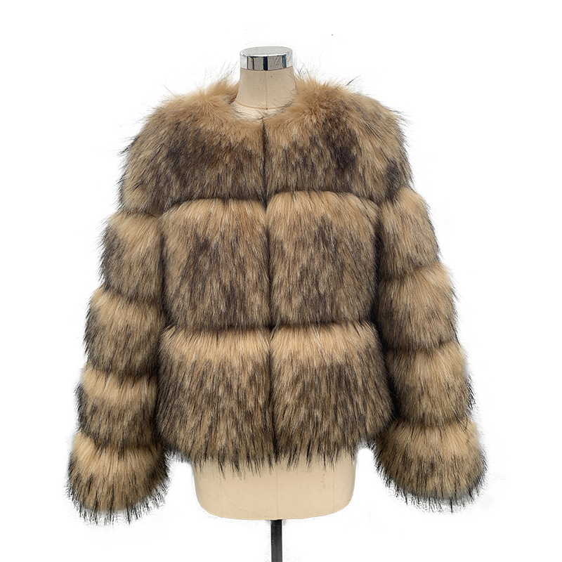 Factory Wholesale Autumn and Winter New Imitation Raccoon Fur Fur Coat European and American Fashion & Trend Women's Warm Fur Coat