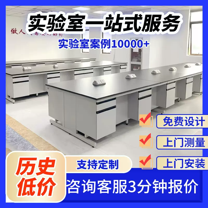 实验室实验台工作台全钢操作台边台全钢通风橱中央台钢木试验台