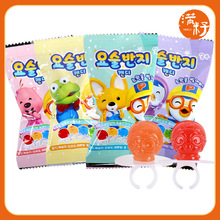 韩国啵乐乐戒指形糖果9g年货零食品糖果棒棒糖卡通造型果味硬糖