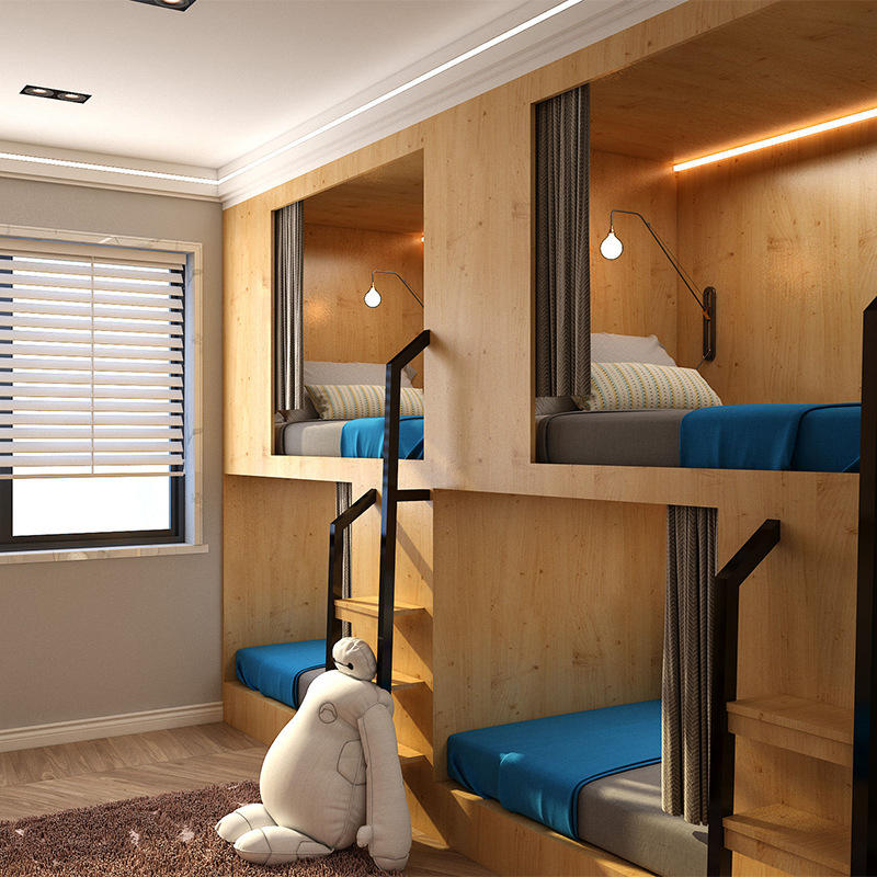 青旅公寓酒店上下床宿舍实木双层床成人民宿高低床上下铺简约木床