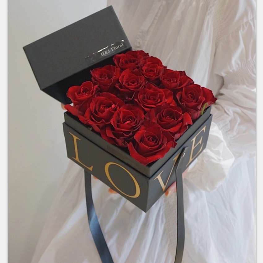 鲜花抱抱桶玫瑰花盒礼盒空盒子包装盒永生花盒love手提花盒