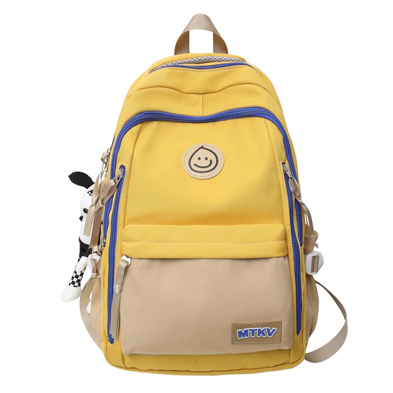 New Student Schoolbag Wholesale College Style Middle School Student Backpack Casual Patchwork Contrast Color Backpack