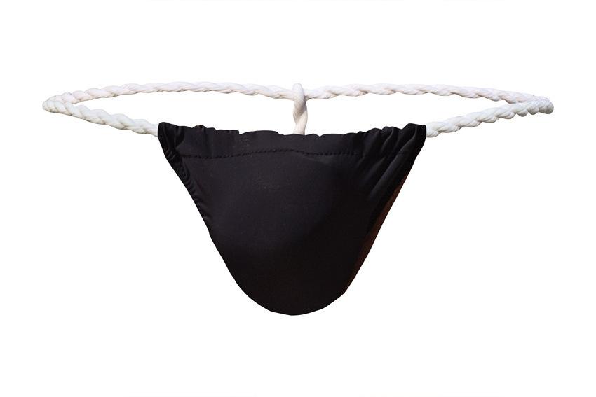 男士内裤 性感内裤 迷你细带丁字裤冰丝提臀系绳c字一片式丁裤e38