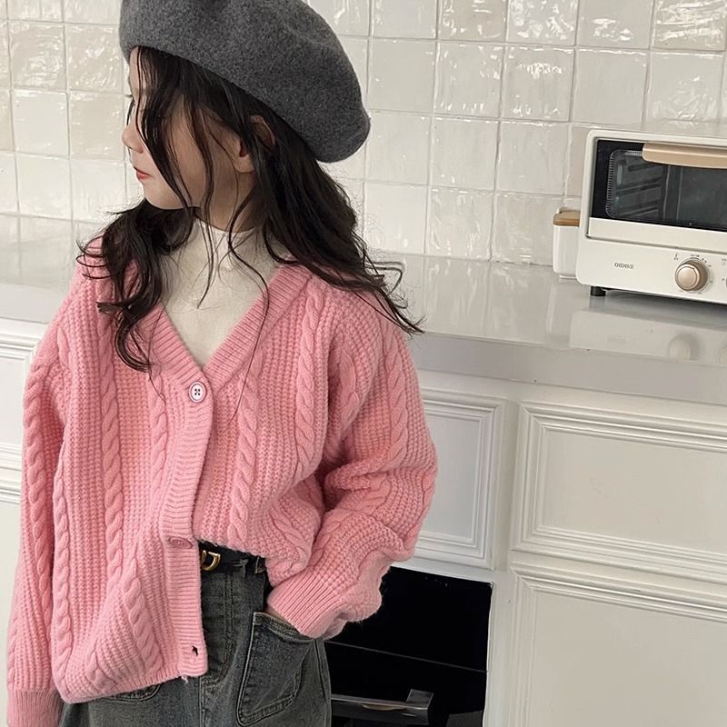 女童秋装外套小女孩针织开衫韩款毛衣儿童洋气2023秋季新款童上衣