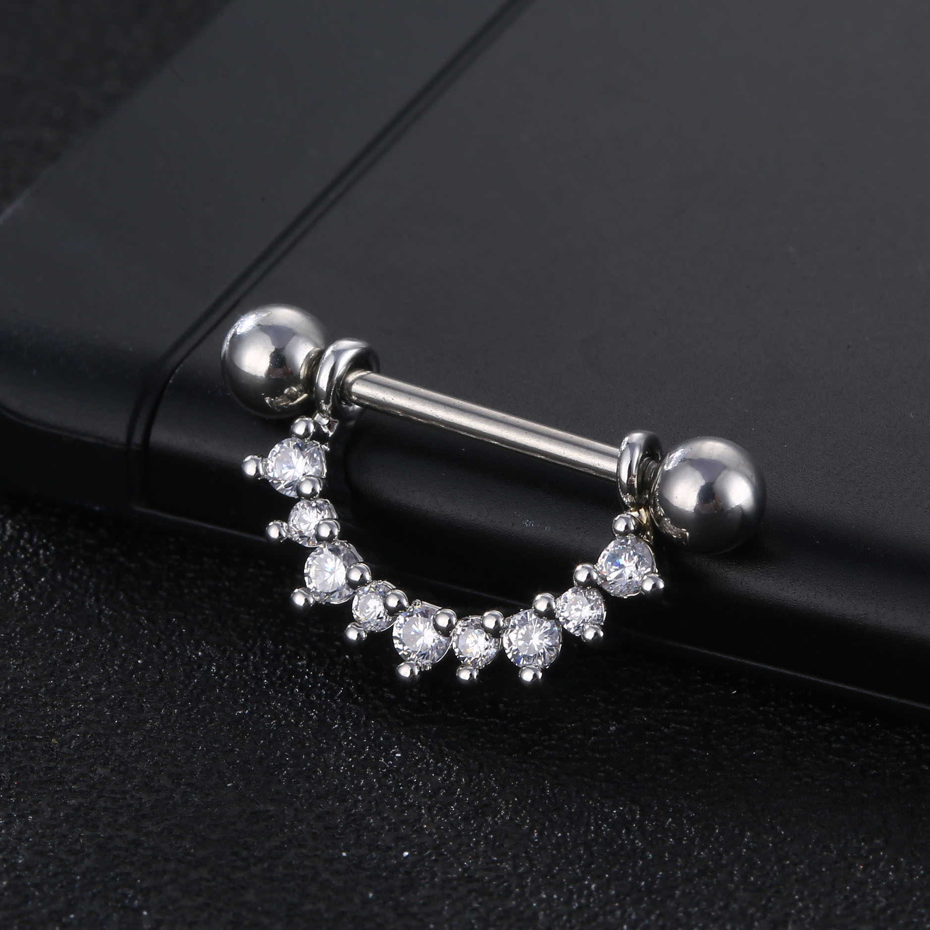 欧美爆款锆石乳环时尚穿刺饰品乳头钉 穿刺饰品 papillary nail