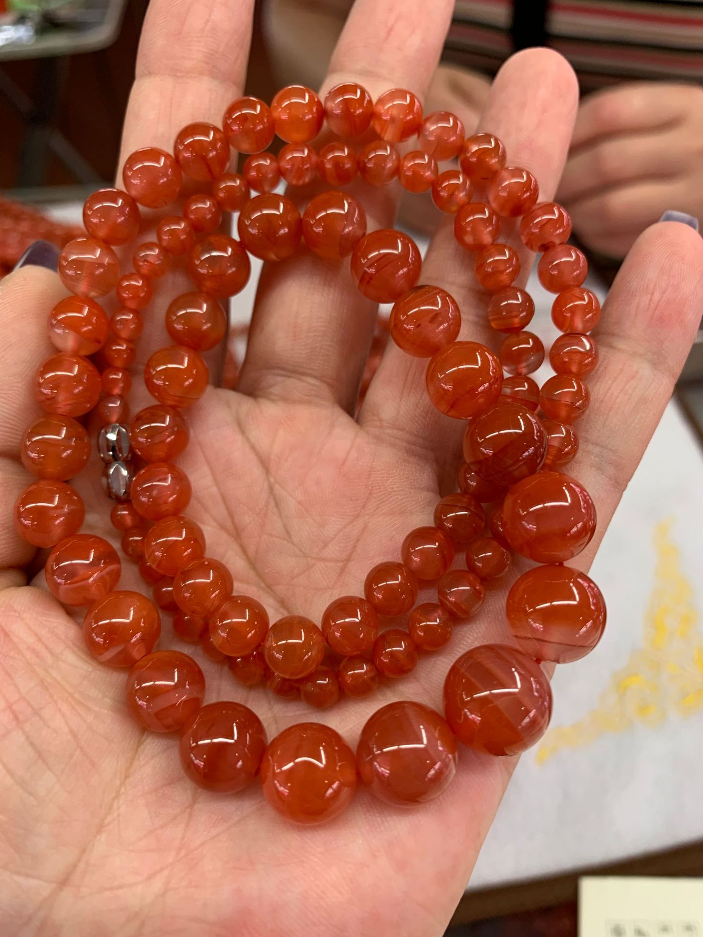 天然南红水红玛瑙聚宝盆塔链柿子红高冰项链饰品礼物源头工厂批发