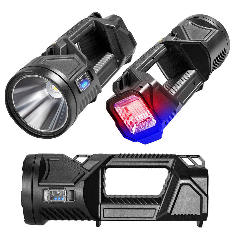 Cross-Border LED Outdoor Power Torch Emergency Camping Charging Portable Fire Patrol Fishing Searchlight Wholesale