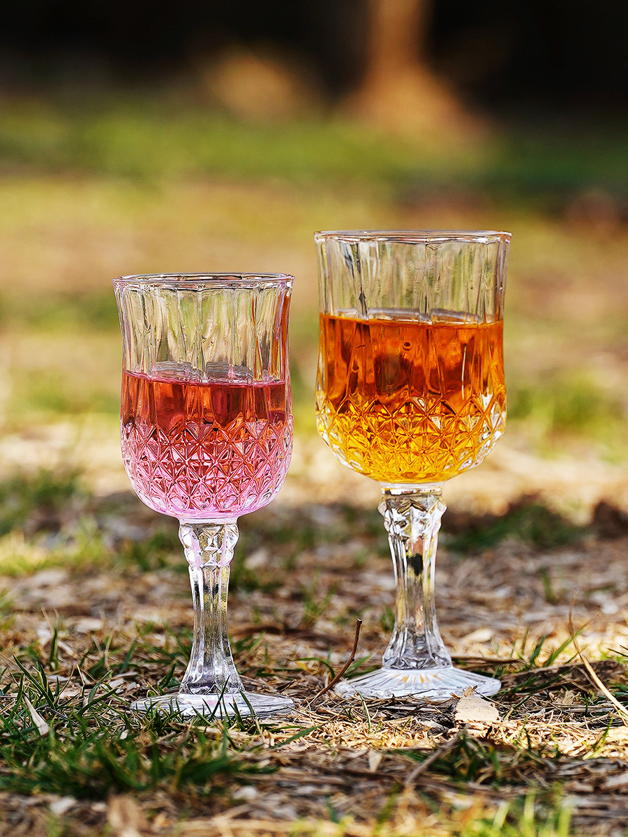 玻璃红酒杯高脚杯高颜值喝葡萄酒杯家用女可爱矮香槟杯子轻奢复古