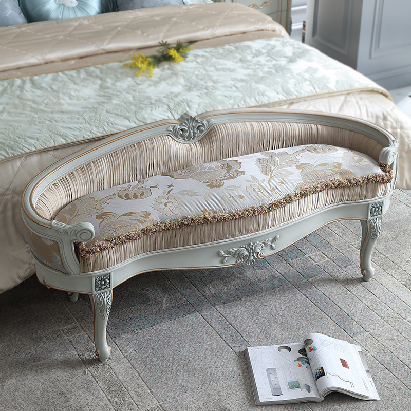 宫廷法式家具欧式布艺床尾凳床榻卧室床尾沙发凳换鞋凳整装家具