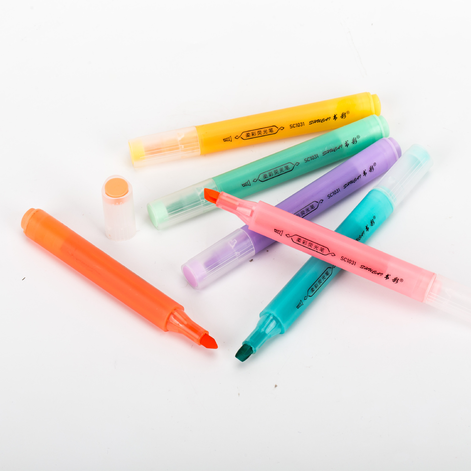 Soft Color Fluorescent Pen Student Notes Key Mark Macaron Color Six-Color Set Painting Graffiti Factory Direct Supply