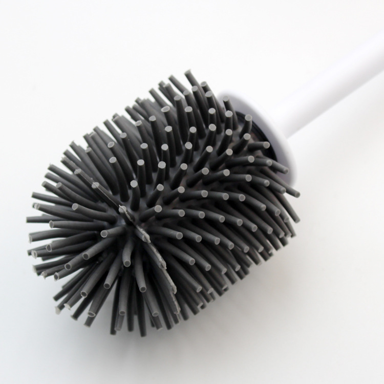 Silicone Toilet Brush Long Handle Soft Fur Toilet Cleaning Brush Suit No Dead Angle Multifunction Cleaning Brush