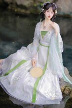 青柠原创魏晋南北朝齐胸汉服女仙气飘逸古风齐腰吊带破裙古装春夏