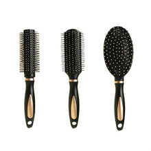 3件套黑色顺发梳气囊垫按摩梳美发造型化妆梳Detangler Hairbrush