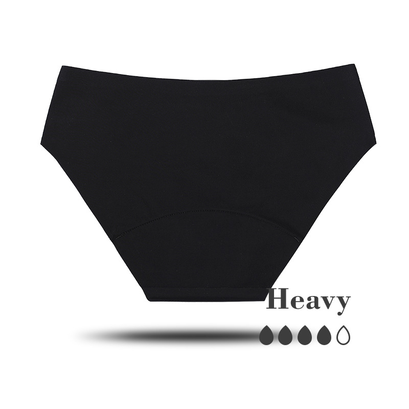 Side Leakage Prevention Physiological Underwear Women's Low Waist Pure Cotton Crotch Breathable Sanitary Panty Sanitary Napkin-Free Aunt Sanitary Panty Women's Large Size