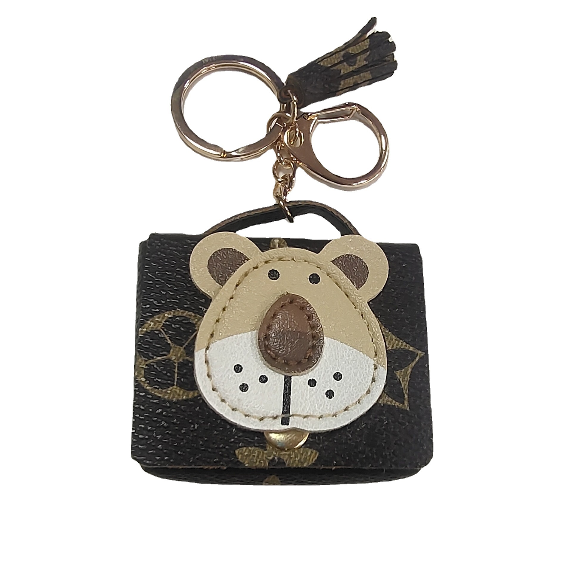 Fashion Brand Presbyopic Leather Lion's Head Mini Bluetooth Headset Storage Bag Creative Wallet Car Key