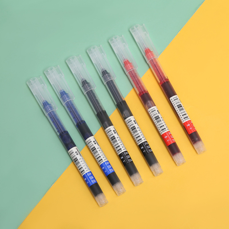 直液式走珠笔散装学生红笔速干手账大容量中性笔彩色签字笔蓝色