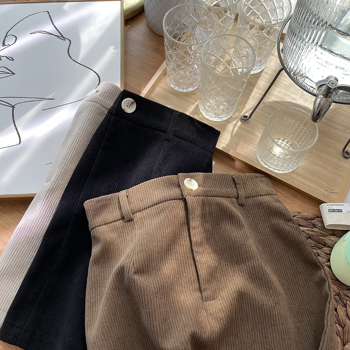 灯芯绒半身裙女a字高腰早秋季2025年新款短裙小个子显瘦长款裙子